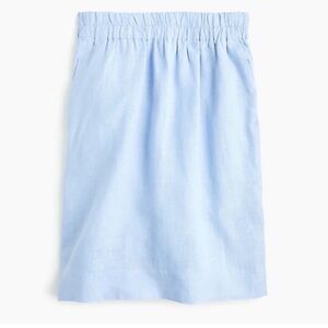 J. Crew Pull-On Linen Skirt In Beauchamps Blue, Size Medium, NWT